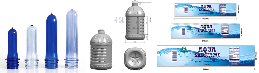 5L 10 liter plastic PET bottle design label.png