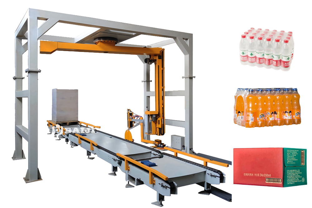 arm pallet stretch film wrapping machine wrapper finished product beverage industry PE film package carton box 1.jpg