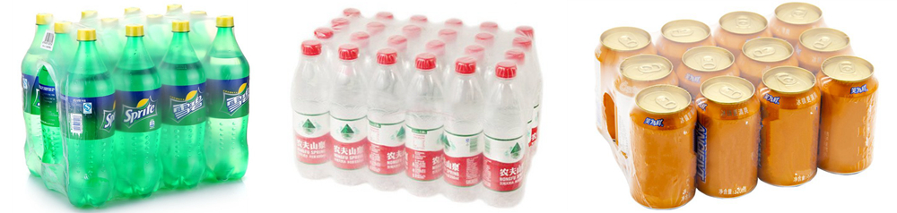 plastic PET bottle PE film wrapping packaging packing machine aluminum can.jpg
