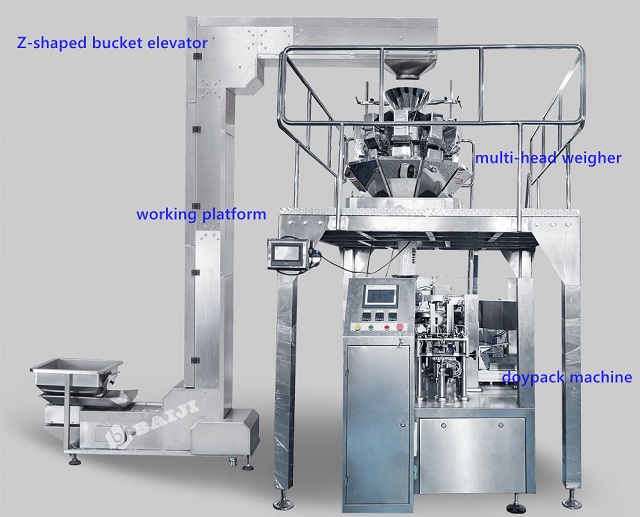 Fully Automatic Bag Sugar Rice Beans Peanut Nuts Granule Solid Filling Packing Machine