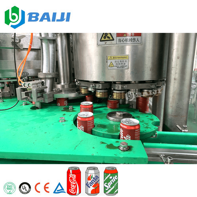 Automatic Aluminum Can Carbonated Soft Drink Beer Beverage Canning Filling Machine