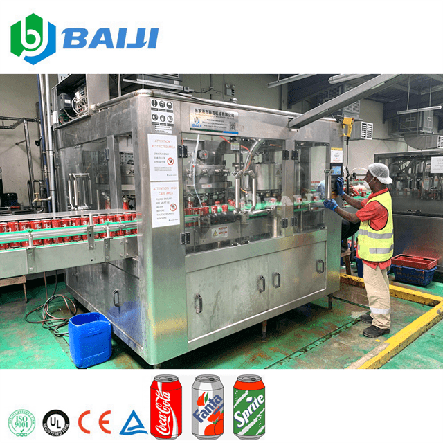 Automatic Aluminum Can Carbonated Soft Drink Beer Beverage Canning Filling Machine