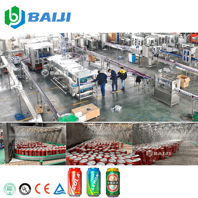 Automatic Aluminum Can Carbonated Soft Drink Beverage Filling Seaming Line Machine