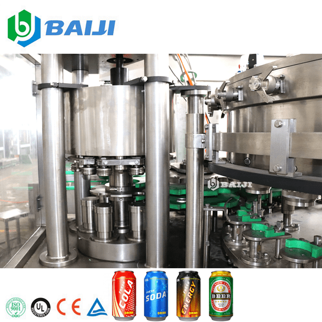 Full Automatic Aluminum Can Carbonated Drink Beverage Filling Seaming Canning Machine