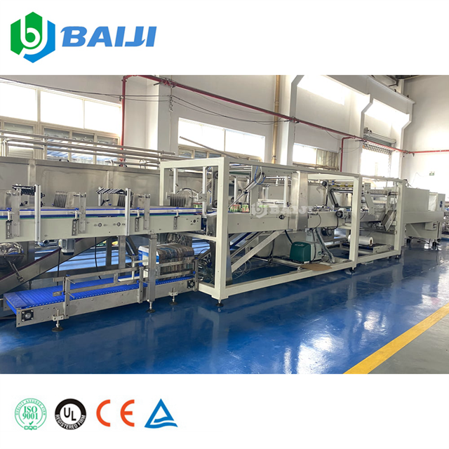 Automatic Half Tray PE Film Shrink Wrapping Packing Machine For Plastic PET Glass Bottle Aluminum Can