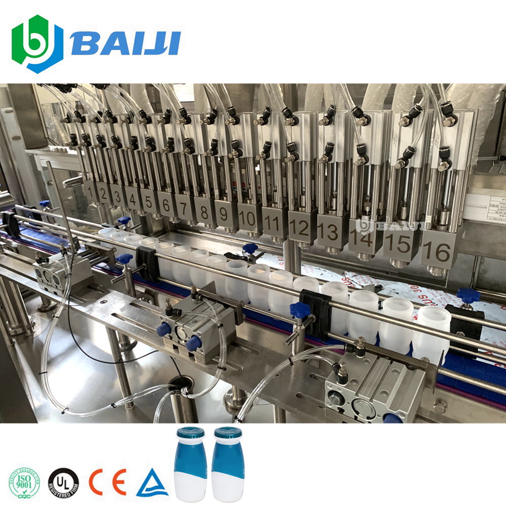 Automatic HDPE Bottle Fruit Yogurt Filling And Sealing Machine Production Line