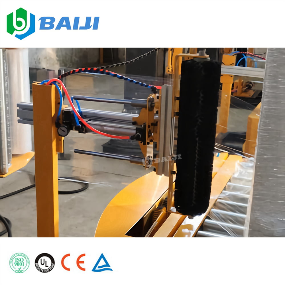 Fully Automatic Online Turntable Pallet Wrapping Machine With Conveyor